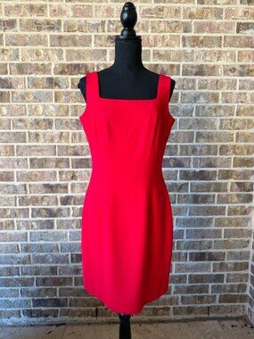 Andrea Polizzi for Rex Lester red sheath mini dress vintage 90's style cocktail